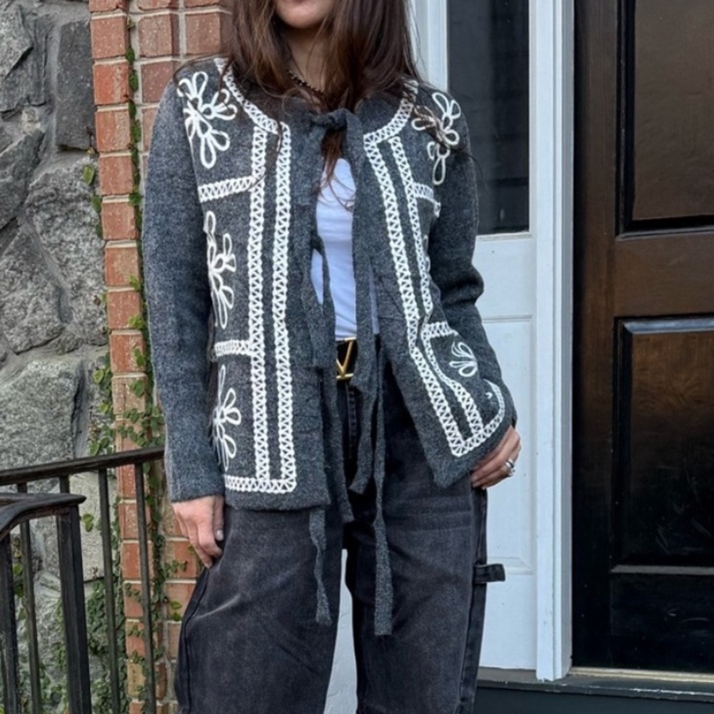 Beautiful Embroidery Trim jacket From Paris France